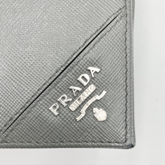 PRADA SAFFIANO Bi-Fold Wallet in Mercurio (Grey) BNIB - Picture 6 of 12